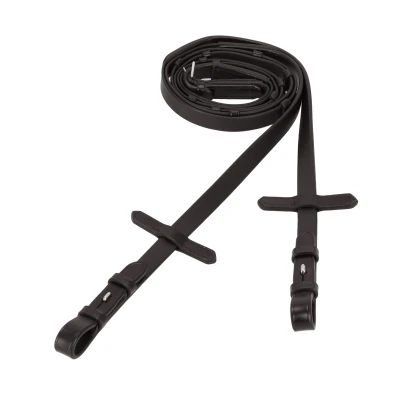 Image de Schockemöhle Rênes Soft Rubber Stops DonkerMarron/Argent