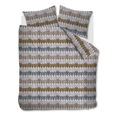 Afbeelding van Ariadne at Home Warm Stripes Ochre 200x200/220 + 2x 60x70 Oker
