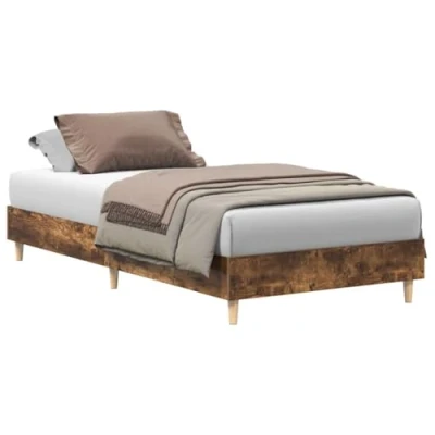 Afbeelding van vidaXL Bedframe zonder matras 75x190 cm spaanplaat gerookt eiken