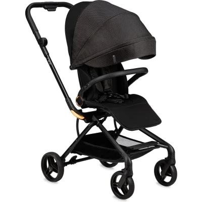 Afbeelding van MoMi Wandelwagen Comfortabele Buggy Adelle met omkeerbaar zitje &amp; XL Zonnekap Black Gold (geschikt van 6mnd 22kg)