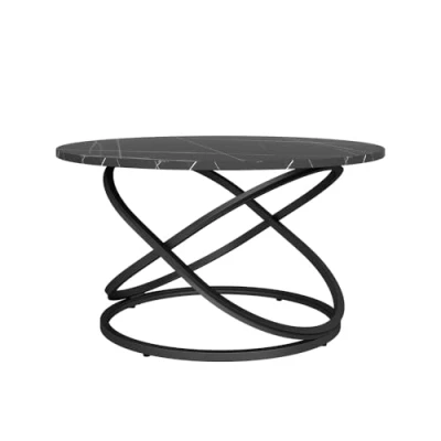 Afbeelding van Vicco Salontafel &quot;Calgary&quot;, zwart/zwart marmer, 79,5 x 46 cm met groot werkblad