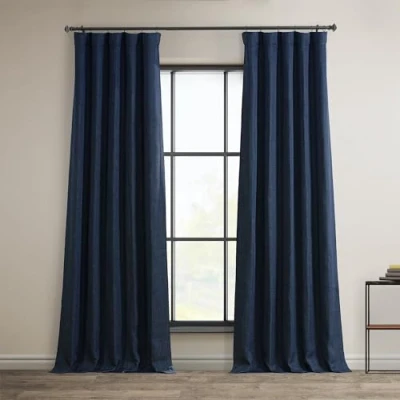 Afbeelding van HPD Half Price Drapes Verduisteringsgordijnen van synthetisch linnen voor slaapkamer en woonkamer (1 paneel), 127 x 213,4 cm (b l), indigo