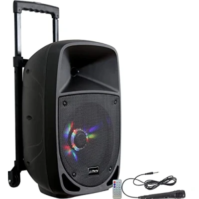 Afbeelding van PARTY 8LED MOBIELE BLUETOOTH PA LUIDSPREKER SOUND BOX MET LICHTSHOW 300 Watt
