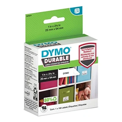 Afbeelding van Dymo Durable 2112283 Etiket Zwart op wit (54 mm x 25mm)