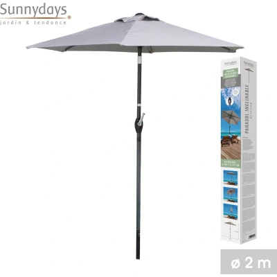 Afbeelding van PARASOL 135X210CM LICHTGRIJS KANTEL