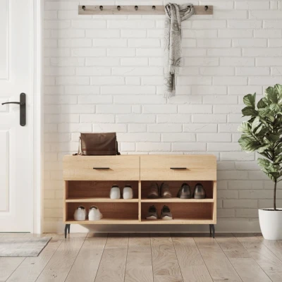 Afbeelding van Schoenenbank 102x35x55 cm bewerkt hout sonoma eikenkleurig