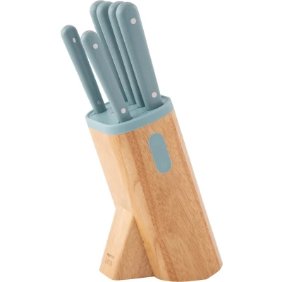 Afbeelding van LEO 7 delige messenblok Glints Slate Blauw