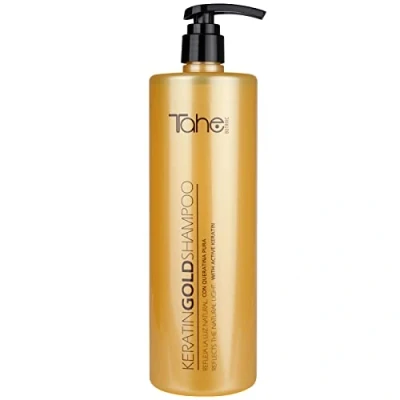 Afbeelding van Tahe Keratin Gold Shampoo met keratine voor gladder haar (1000 ml)
