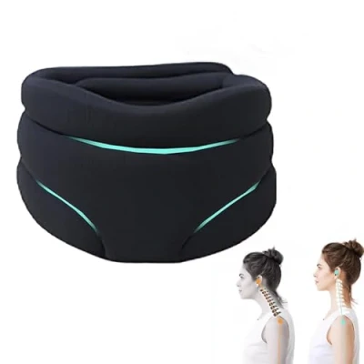 Afbeelding van Cervicorrecte nekbrace, nekbrace van Healthy Lab Co., cervicale voor snorkelen, nekbrood en ondersteuning, om te stoppen (zwart)