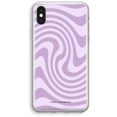 Afbeelding van Case Company® hoesje geschikt voor iPhone X Swirl Paars Soft Cover Telefoonhoesje Bescherming aan alle Kanten en Schermrand