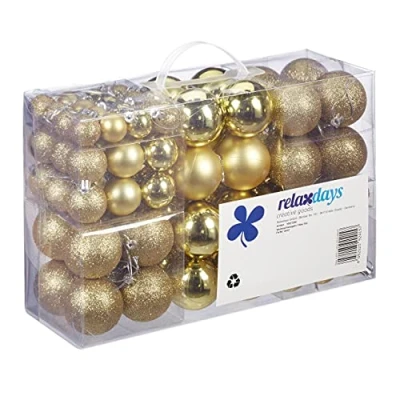Afbeelding van Relaxdays kerstballenset 100 stuks Kunststof