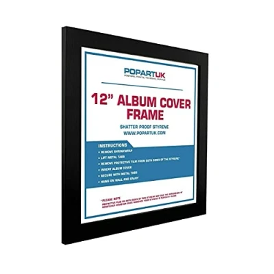 Afbeelding van 12&#039;&#039; Vinyl Album Cover Lijst Zwart Hout