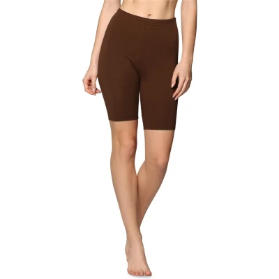 Afbeelding van Bellivalini BLV BLV50 157 LE Dames Leggings Sport Vrijetijdsbroek Kort Katoen Sporbroek Yogabroek Bruin XL