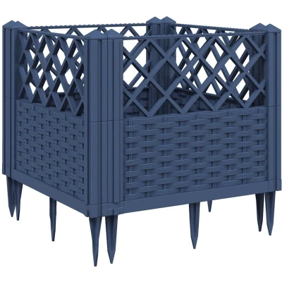 Afbeelding van Plantenbak met pinnen 43,5x43,5x43,5 cm polypropeen grijs