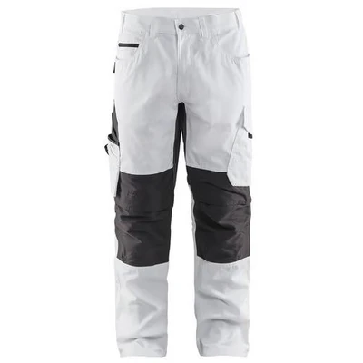 Image de Pantalon peintre stretch blanc/gris foncé