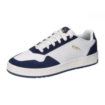 Afbeelding van PUMA Court Classic Sd Sneakers, uniseks, Frosted Ivory Club Navy Gold