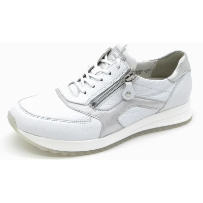Afbeelding van Waldläufer Sneakers laag, Dames, Maat: 38.5, Weiss silber Leer