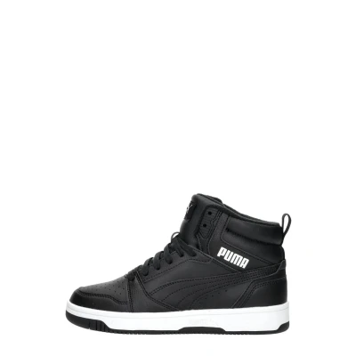 Afbeelding van Puma Rebound V6 MID JR Unisex Sneakers hoog voor kinderen, Maat: 36, Shadow gray/black/white Hoogwaardig imitatieleer