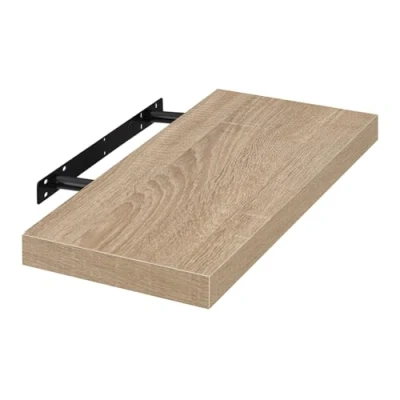 Afbeelding van EUGAD Wandrek van MDF, decoratief opbergrek, zwevend, 50 cm lang, eiken