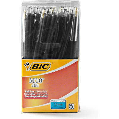 Afbeelding van Bic Balpen M10 Clic, Doos Met 50 Stuks, Zwart