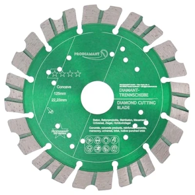 Afbeelding van PRODIAMANT Premium Turbo concave diamantdoorslijpschijf 125 mm x 22,2 mm, voor steen, beton, droog snijden