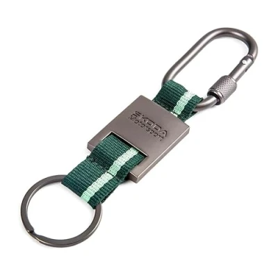 Afbeelding van Skoda 000087010CJ sleutelhanger voor motorsport met metalen karabijnhaak, grijs/groen, eenheidsmaat, klassiek, Groen, klassiek