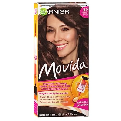 Image de Garnier Lot de 3 crèmes soin pour cheveux teintés intenses gris sans ammoniaque Movida 32 Marron chocolat