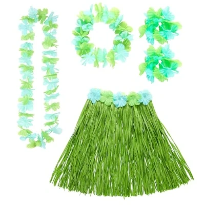Afbeelding van WIDMANN Blauw groen Hawaii set voor volwassenen