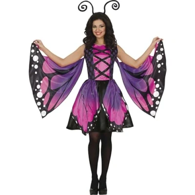 Afbeelding van Guirca Vlinder Kostuum Prachtige Paarse Dagvlinder Purdy Vrouw Paars, Roze, Zwart Maat 38 40 Carnavalskleding Verkleedkleding