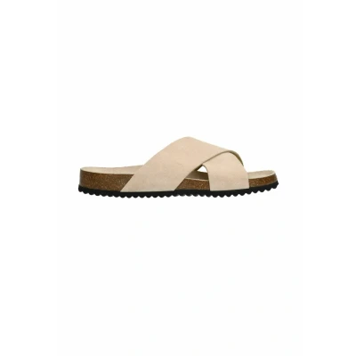 Afbeelding van Sacha Dames Beige suède slippers Maat 36