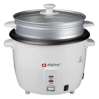 Afbeelding van Alpina Rijstkoker, 1,8 liter, 700 W, met kook en warmtestlampje, wit