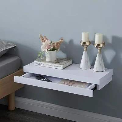 Afbeelding van Wandplank Karkkila met lade 60x23,5x8 cm wit