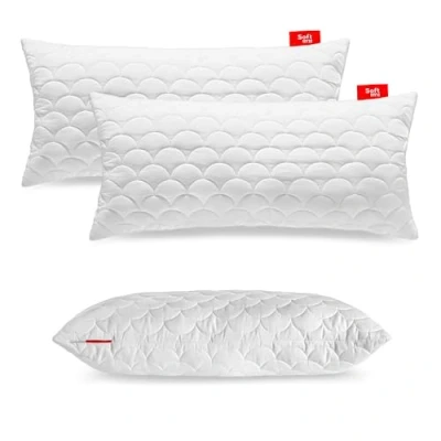 Afbeelding van SOFTIMI, gewatteerd premium kussen, anti allergisch, mijt, geurloos, direct te gebruiken, met hardheidsinstelling, set van 2, 50 x 90 cm