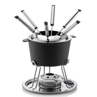 Afbeelding van Kela Comore fondueset 800 ml 11 delig zwart