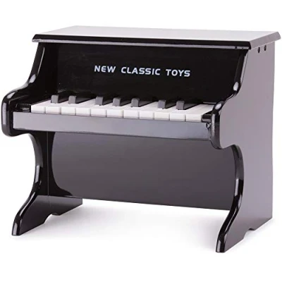 Afbeelding van New Classic Toys Muziekinstrument voor beginners, zwarte piano met muziekboek 10157