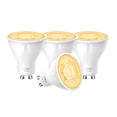 Afbeelding van Tapo Intelligente wifi gloeilamp, GU10 ledlamp, warm wit, 2700 K, dimbaar, 350 lumen, 2,9 W komt overeen met 50 W, energiebesparend, compatibel Alexa en Google Home, L610 (4 stuks)