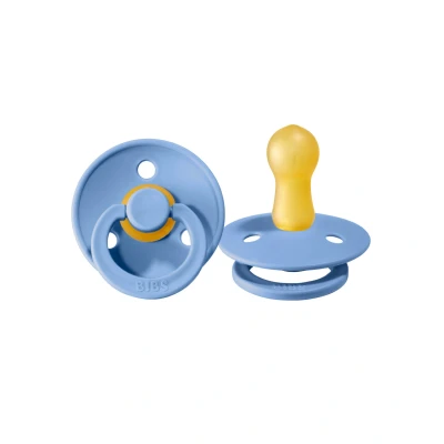 Afbeelding van Bibs Fopspeen natuurrubber sky blue maat 0 6 mnd