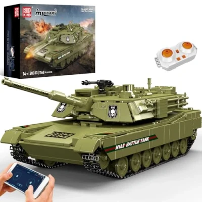 Afbeelding van Mould King 20033 Modèle de char technique 1168 pièces MIA2 principaux réservoirs militaires briques serrage, technologie char, jouets pour adultes et garçons
