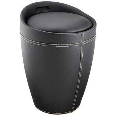 Afbeelding van WENKO 21774100 20l Rond Polyester Zwart wasmand