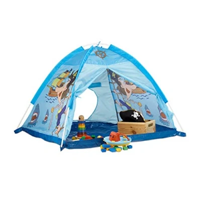 Afbeelding van Relaxdays speeltent piraat kindertent blauw piratentent speelhuis jongens vanaf 3