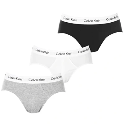Image de Calvin Klein Slip Lot de 3 Sous Vêtement Coton Stretch Homme, White (Milky White/Black), XL