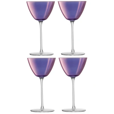 Afbeelding van L.S.A. Aurora Martiniglas 195 ml Set van 4 Stuks Purple / Glass