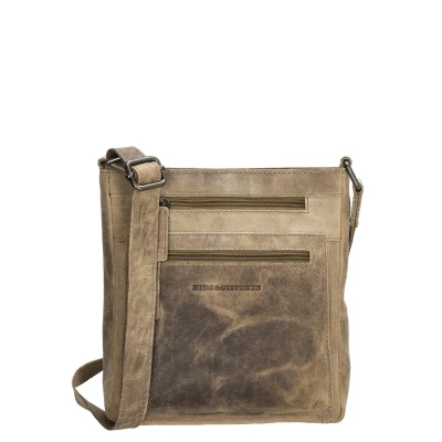 Afbeelding van Hide &amp; Stitches Idaho Dusk Schoudertas donkerzand Damestas