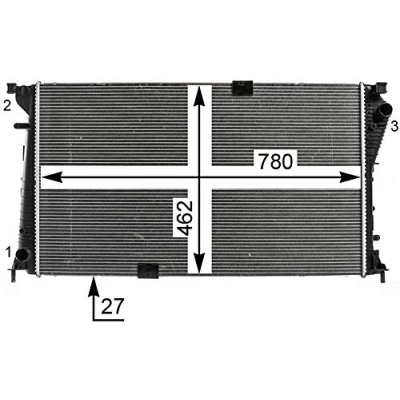 Afbeelding van MAHLE ORIGINAL CR 19 000P Radiateur 780 462 27 Koelribben gesoldeerd OPEL: Vivaro A Van, Combi, RENAULT: TRAFIC 2 Kasten,