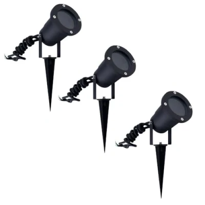 Afbeelding van Ledvion 3x LED Prikspots, Aluminium, IP65, 5W, GU10 fitting, 1 Meter Kabel, Spotlight, Tuinspot voor Buiten