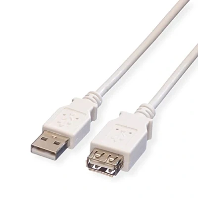 Afbeelding van VALUE USB 2.0 kabel, type A A, M/F, wit, 0,8 m
