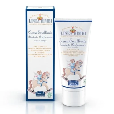 Afbeelding van Helan, Linea Kids Bio, verzachtende crème, vochtinbrengende crème voor gezicht en lichaam, de delicate gevoelige huid, verrijkt met aloë vera vitamine E, 100 ml, gemaakt in Italië