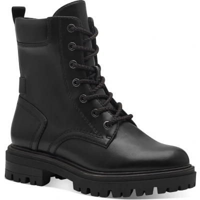 Afbeelding van Tamaris Enkellaarsjes met plateauzool, Dames, Maat: 36, Black matt Schoenen