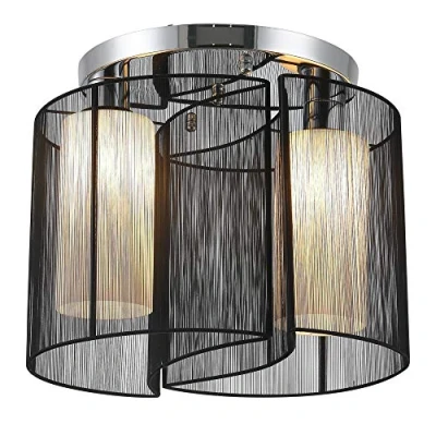 Afbeelding van HOMCOM Plafondlamp 2 x E27 Lampen 40 W Zwart