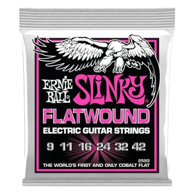 Afbeelding van Ernie Ball EB2593 9 42 Super Slinky Flatwound Elektrische gitaarsnaren